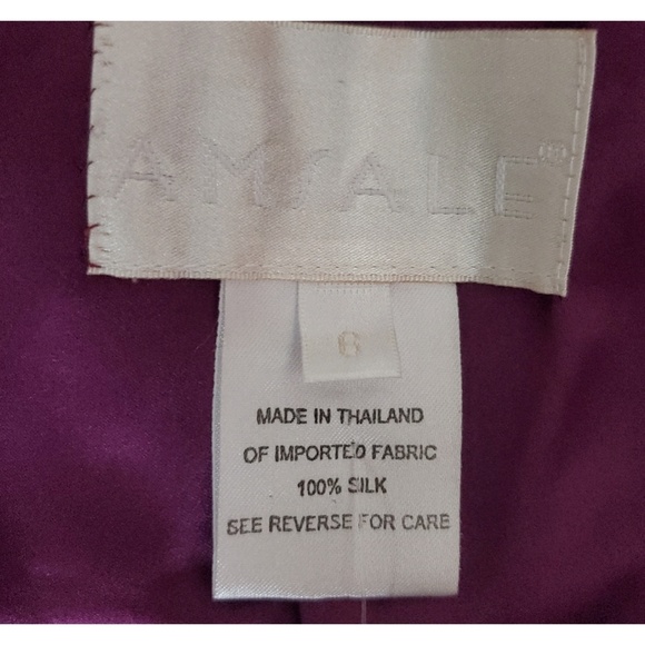 Amsale Purple One Shoulder Gown Size 6 - Picture 5 of 5